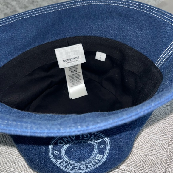 Burberry Blue Denim Circle Logo Bucket Hat - Picture 8 of 8
